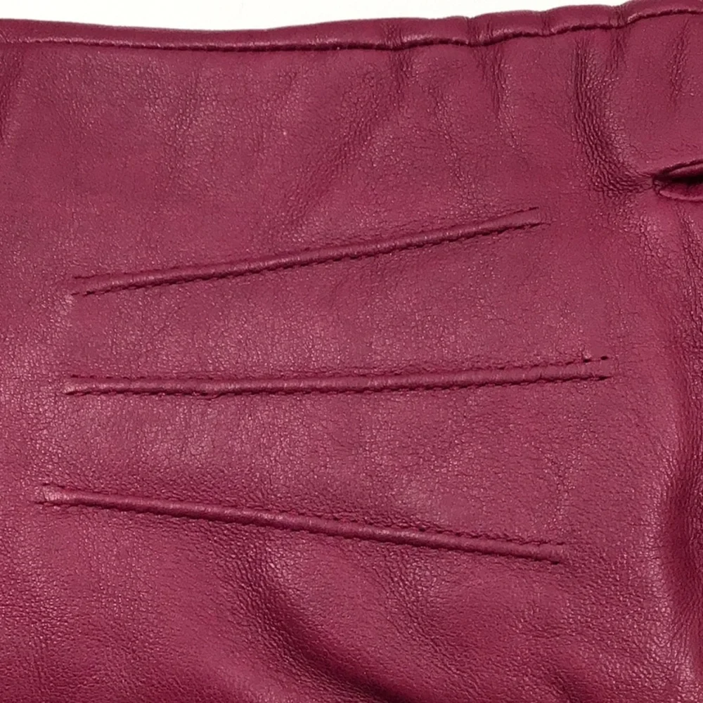 Elma violet lamb skin leather gloves with cashmere lining